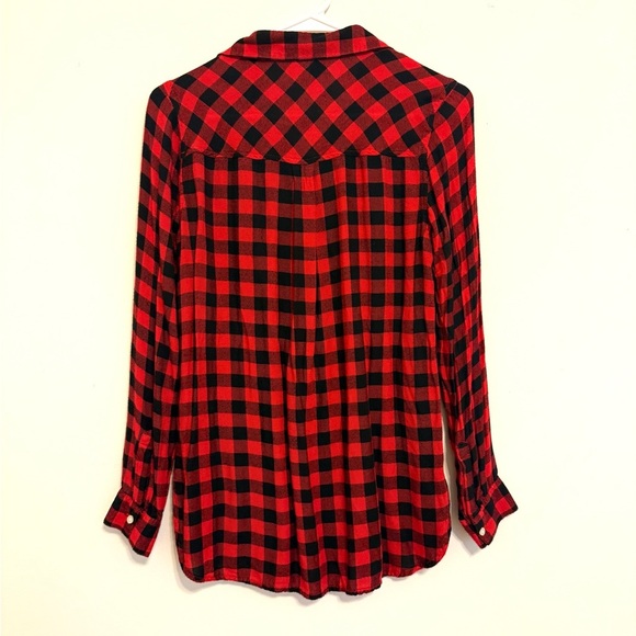 2/$15 Old Navy - Red and Black Plaid Long Sleeve Button Down “Classic Shirt” - Picture 8 of 8